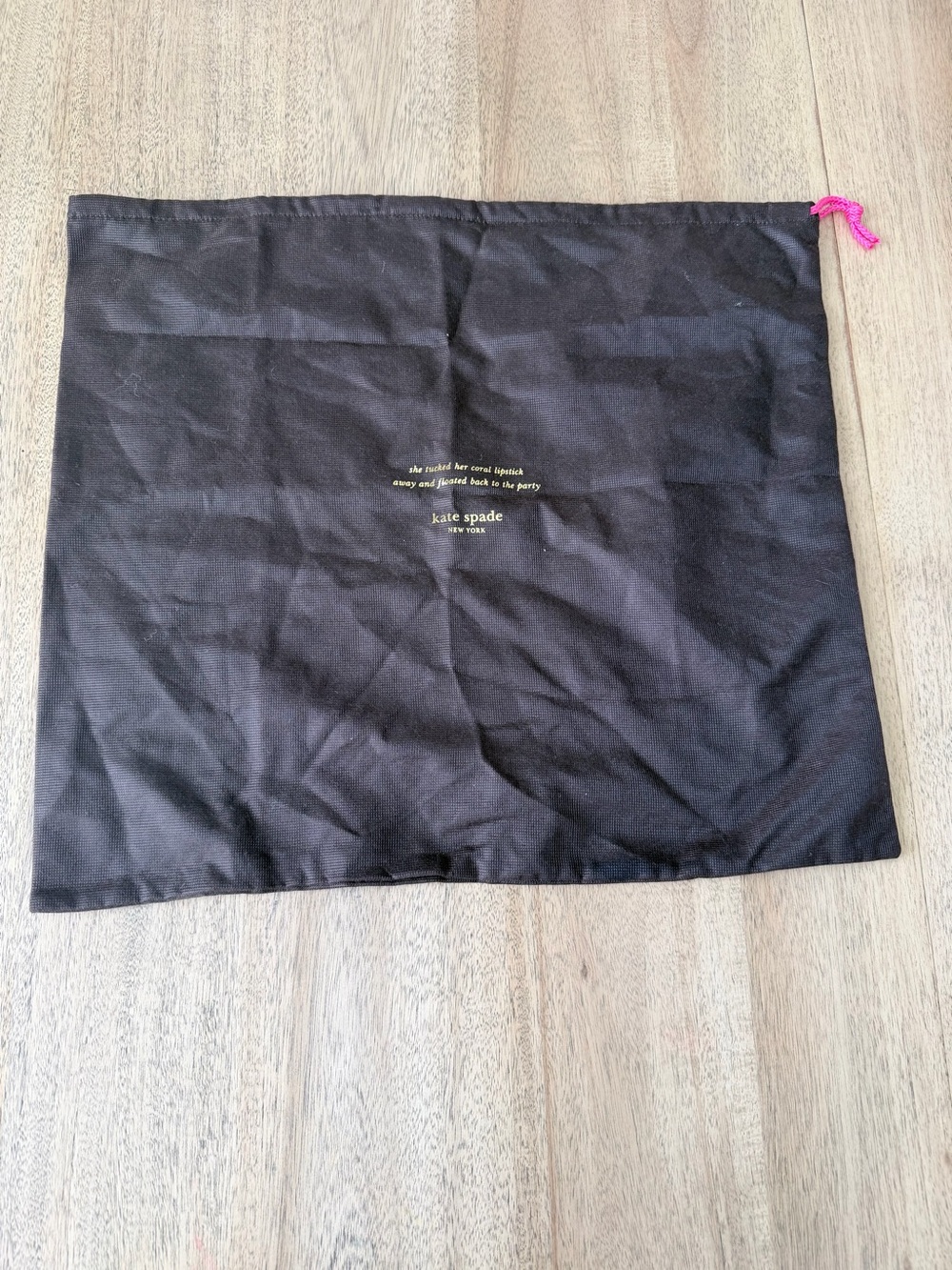 kate spade Brown Dust Bag with Pink Drawstring